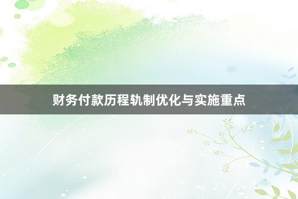 财务付款历程轨制优化与实施重点
